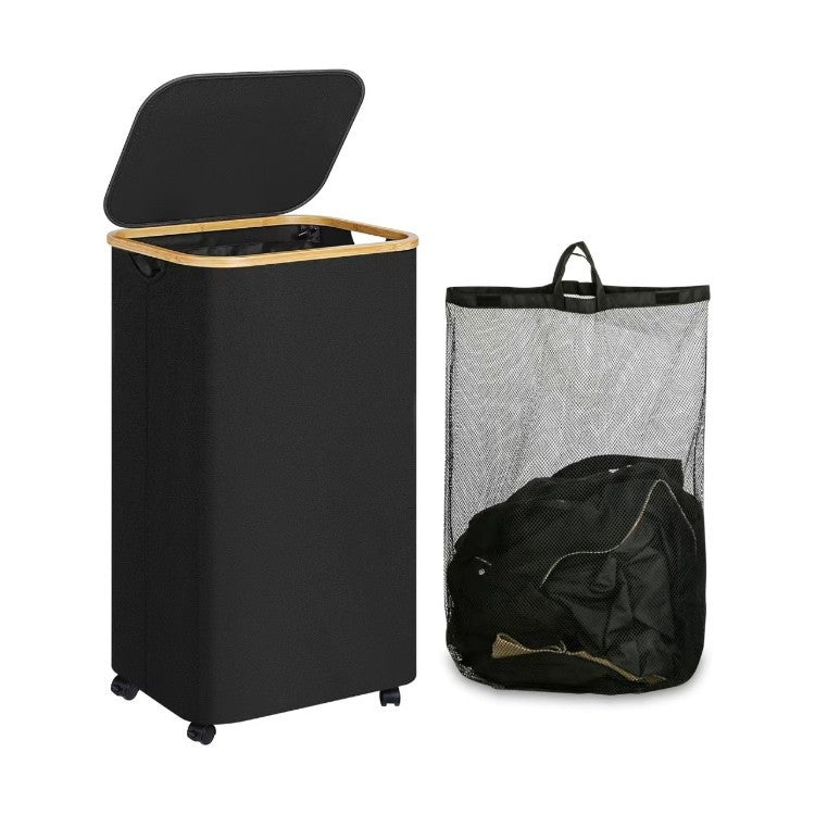Elegant Laundry Container with Practical Lid and Carrying System | Kelmera
