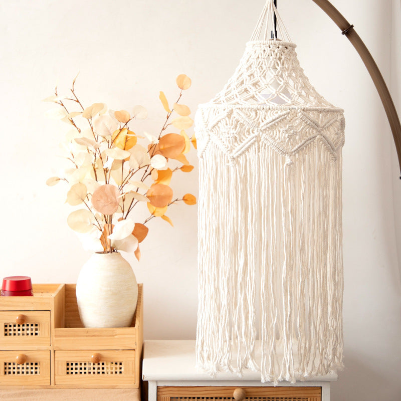 Elegant Macrame Hanging Lamp with Fringes | Kelmera