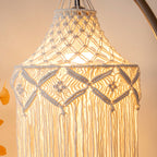 Elegant Macrame Hanging Lamp with Fringes | Kelmera
