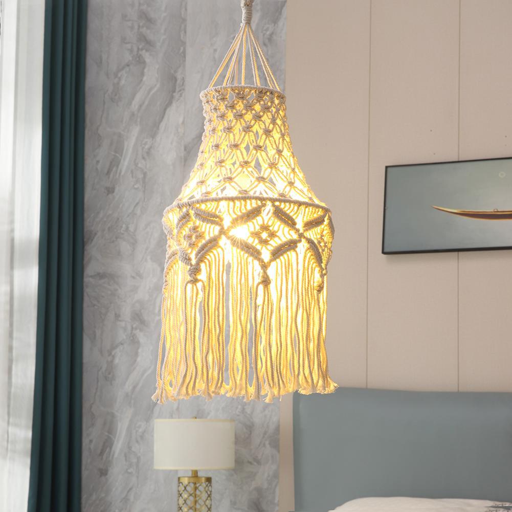 Elegant Macrame Hanging Lamp with Fringes | Kelmera