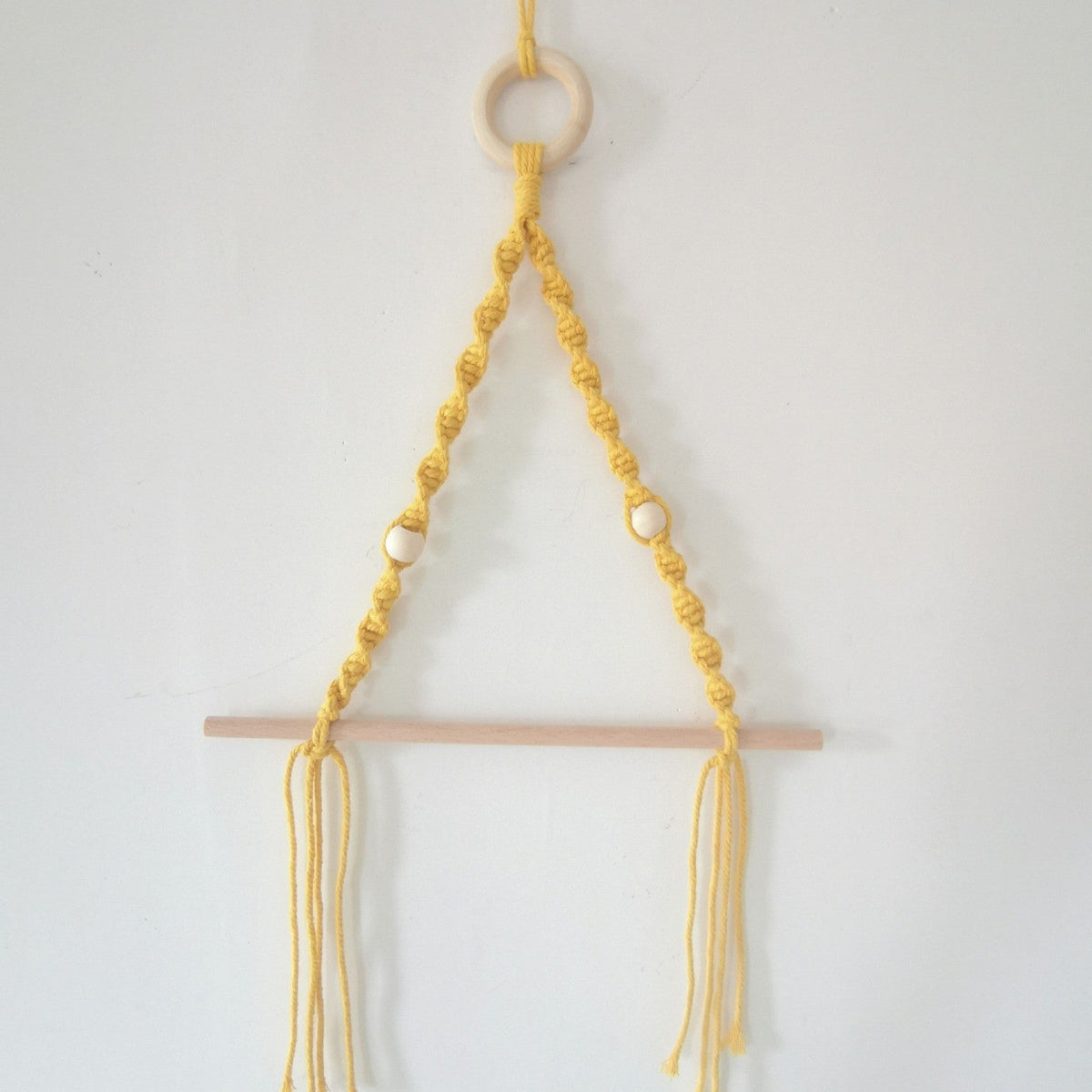 Elegant Macrame Plant Hanger Yellow Gray | Kelmera