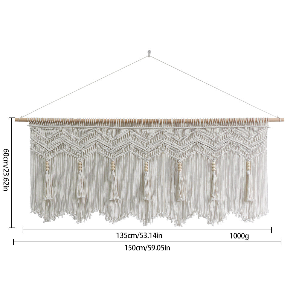 Elegant Macrame Wall Hanging with Artistic Fringes and Geometric Patterns | Kelmera