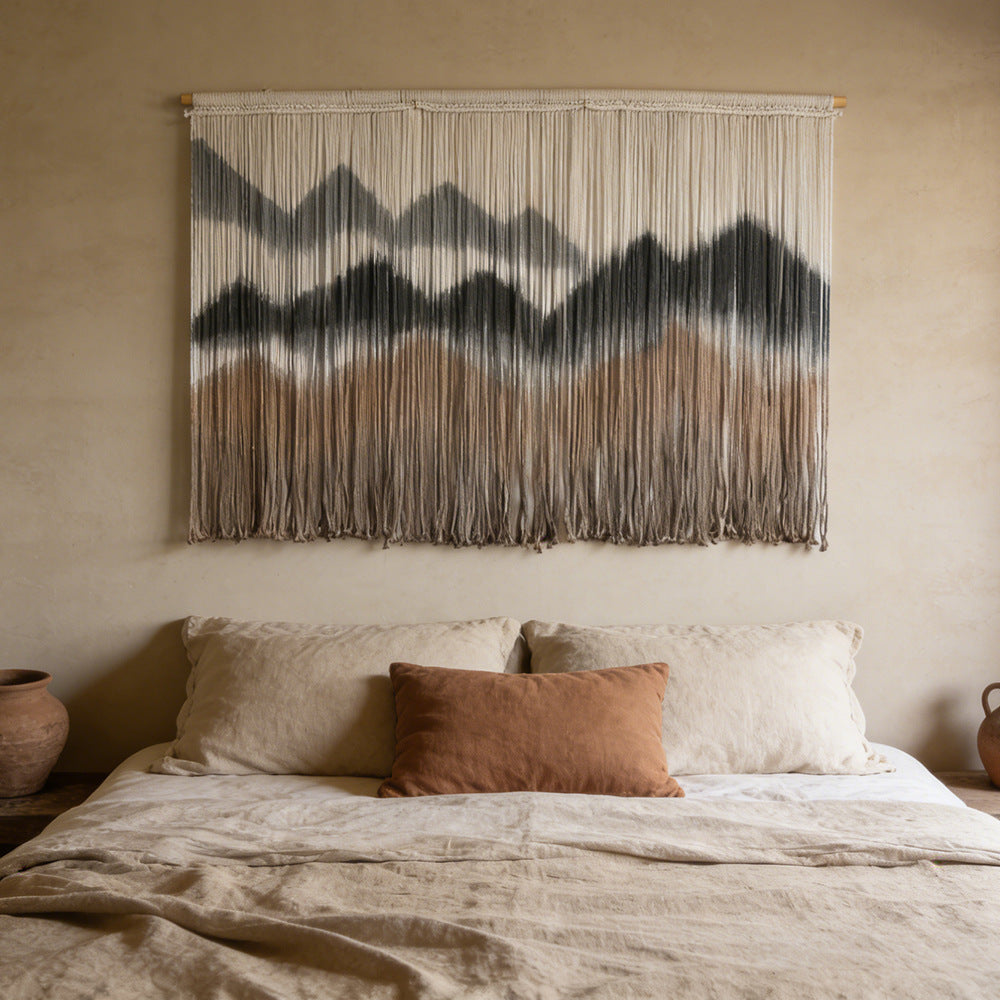 Elegant Macrame Wall Hanging with Artistic Wave Pattern | Kelmera