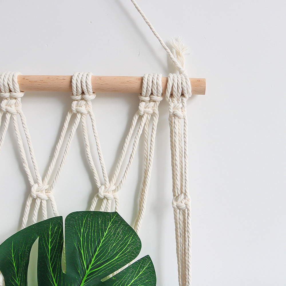 Elegant Macrame Wall Hanging with Decorative Tassels and Wooden Frame | Kelmera