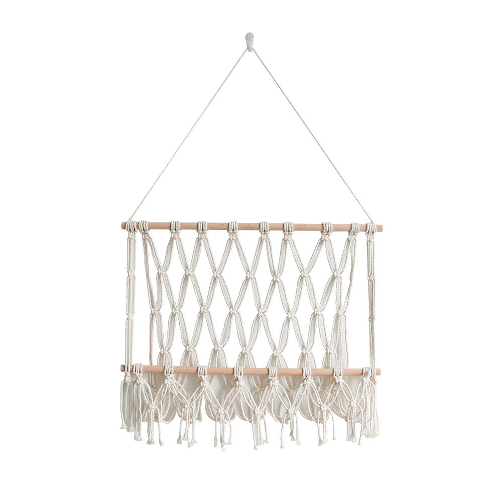 Elegant Macrame Wall Hanging with Decorative Tassels and Wooden Frame | Kelmera