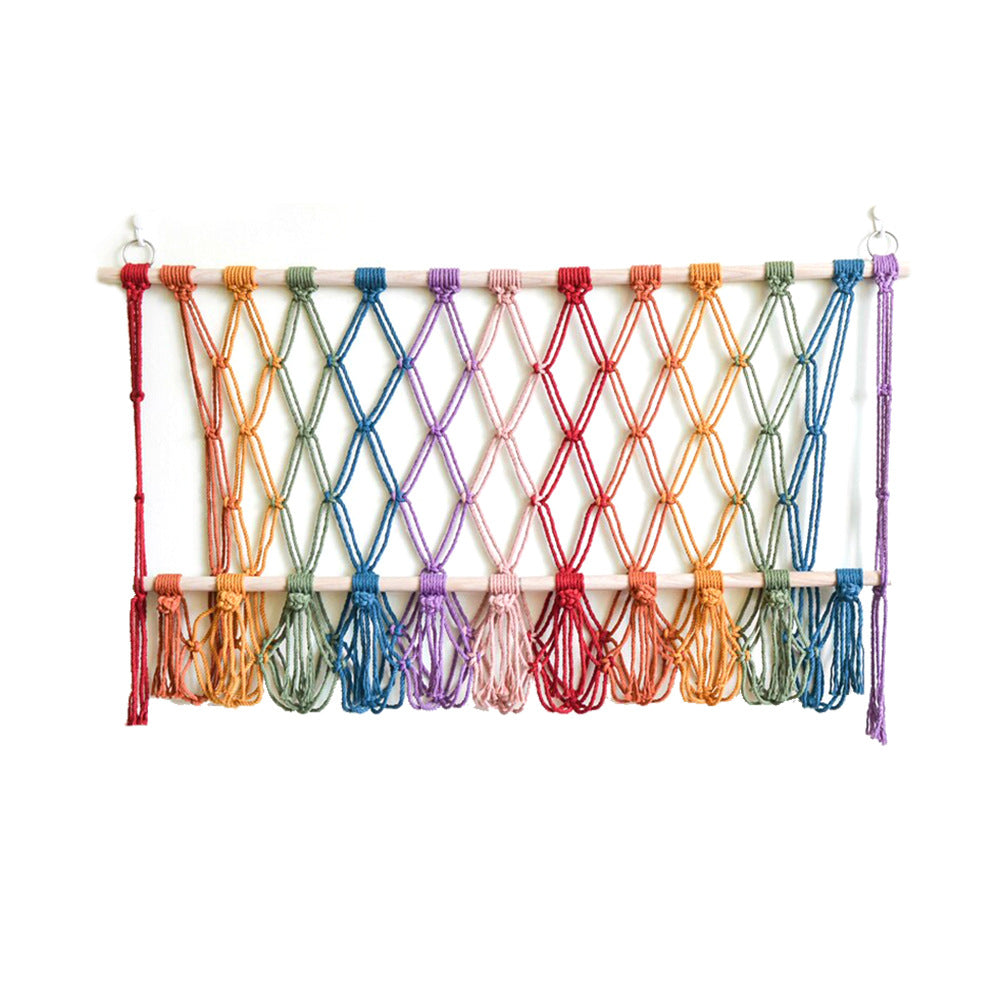 Elegant Macrame Wall Hanging with Decorative Tassels and Wooden Frame | Kelmera