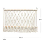 Elegant Macrame Wall Hanging with Decorative Tassels and Wooden Frame | Kelmera