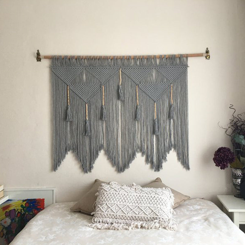 Elegant Macrame Wall Hanging with Ornate Fringes and Leaves | Kelmera