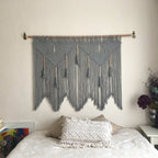 Elegant Macrame Wall Hanging with Ornate Fringes and Leaves | Kelmera