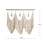 Elegant Macrame Wall Hanging with Ornate Fringes and Leaves | Kelmera