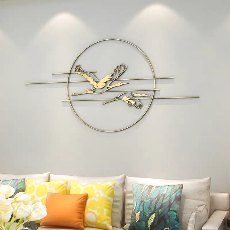Elegant Metal Crane Wall Art | Kelmera