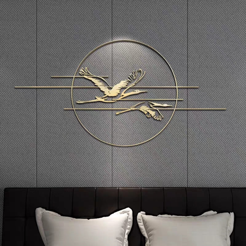 Elegant Metal Crane Wall Art | Kelmera
