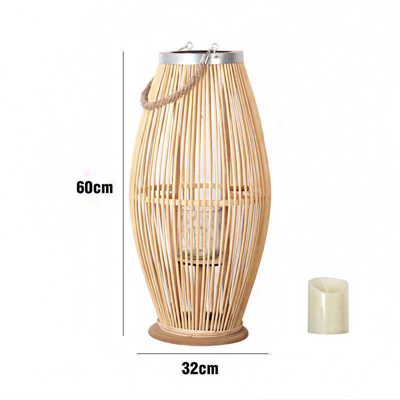 Elegant Rattan Lantern Woven Natural Fiber Soft Textile | Kelmera