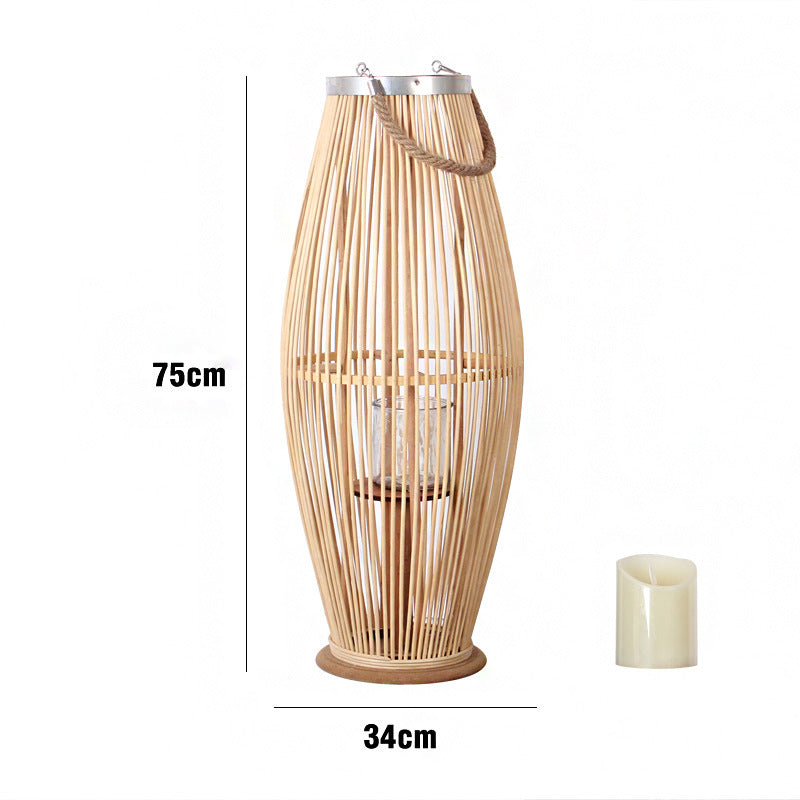 Elegant Rattan Lantern Woven Natural Fiber Soft Textile | Kelmera