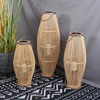 Elegant Rattan Lantern Woven Natural Fiber Soft Textile | Kelmera