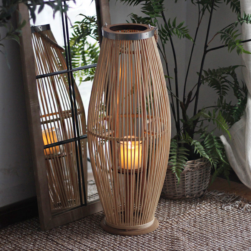 Elegant Rattan Lantern Woven Natural Fiber Soft Textile | Kelmera
