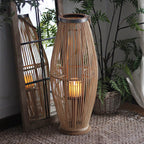 Elegant Rattan Lantern Woven Natural Fiber Soft Textile | Kelmera