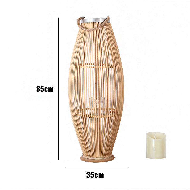 Elegant Rattan Lantern Woven Natural Fiber Soft Textile | Kelmera