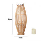 Elegant Rattan Lantern Woven Natural Fiber Soft Textile | Kelmera
