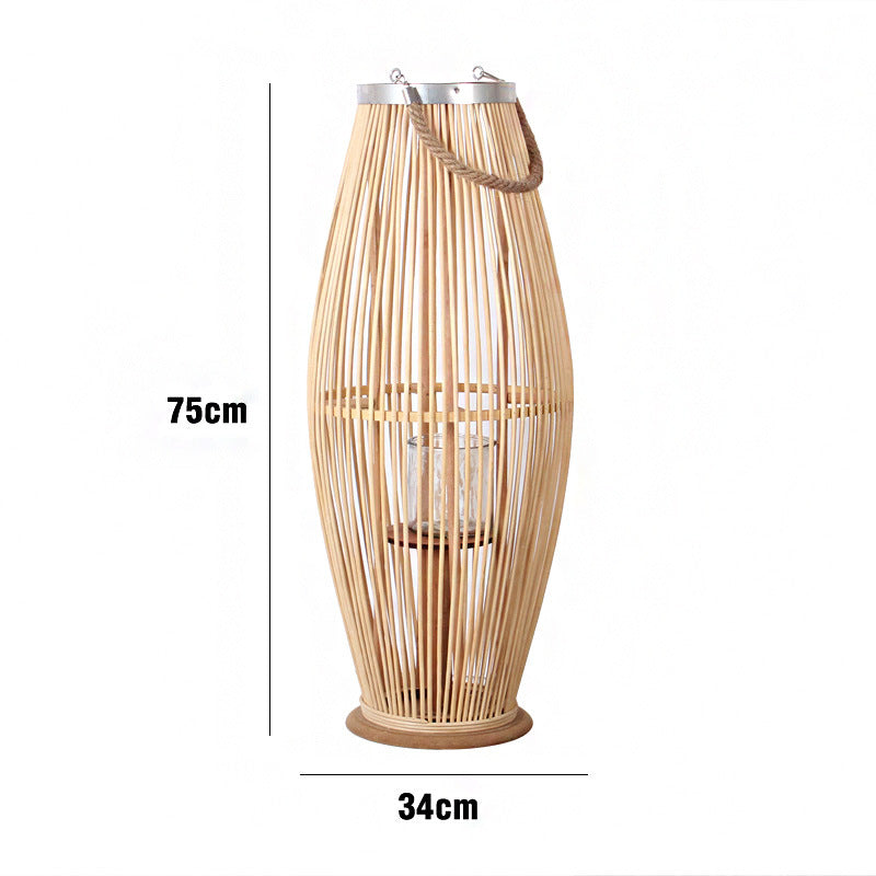 Elegant Rattan Lantern Woven Natural Fiber Soft Textile | Kelmera