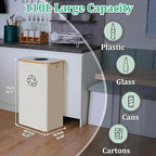 Elegant Recycling Bin with Removable Lid and Compartments | Kelmera