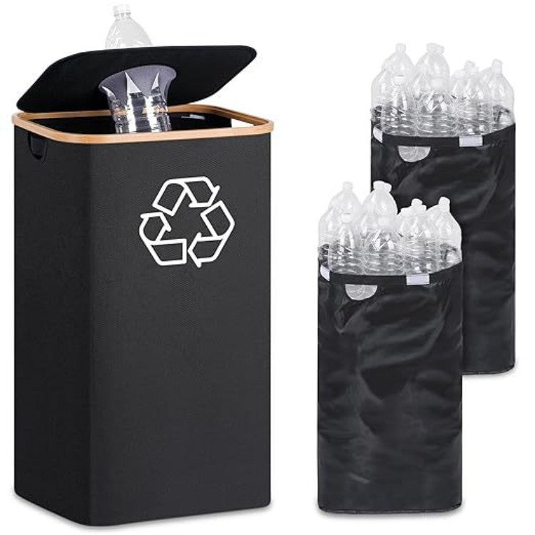 Elegant Recycling Bin with Removable Lid and Compartments | Kelmera