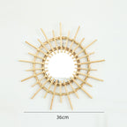 Elegant Round Wall Mirror made of Natural Rattan | Kelmera