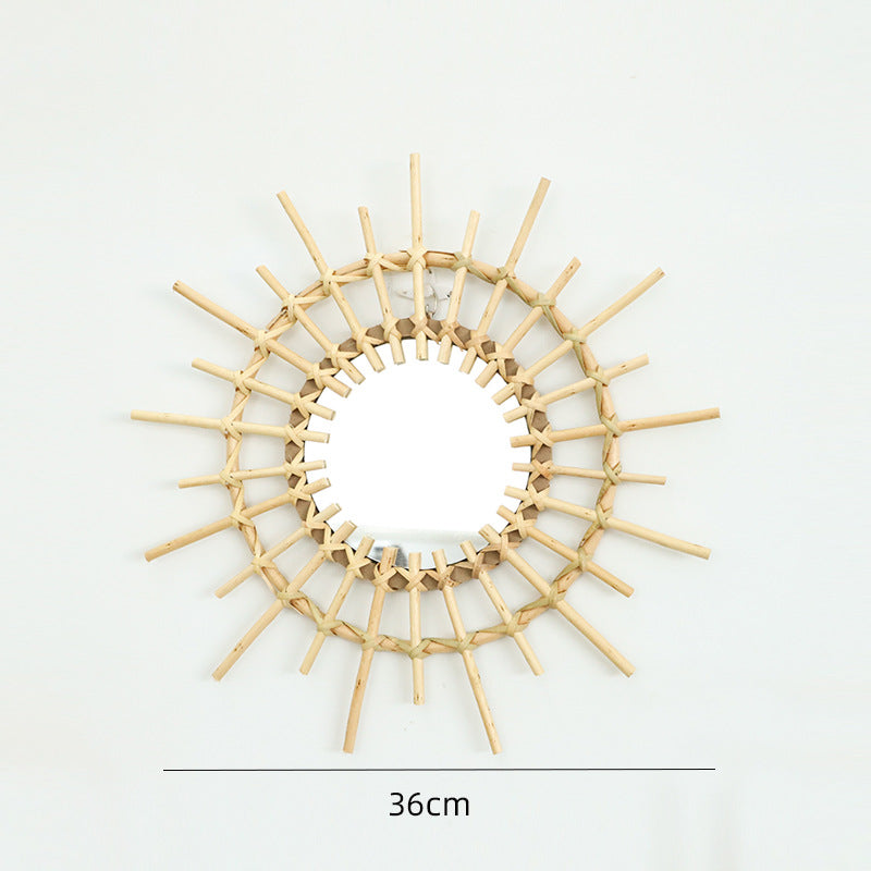 Elegant Round Wall Mirror made of Natural Rattan | Kelmera