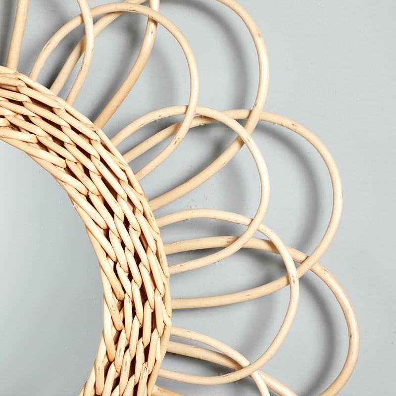 Elegant Round Wall Mirror made of Natural Rattan | Kelmera