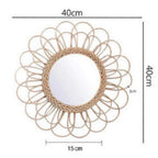 Elegant Round Wall Mirror made of Natural Rattan | Kelmera