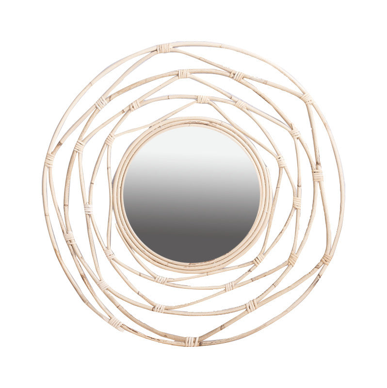 Elegant Round Wall Mirror made of Natural Rattan | Kelmera