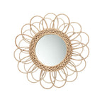 Elegant Round Wall Mirror made of Natural Rattan | Kelmera