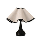 Elegant Ruffled Fabric Shade Nightstand Lamp | Kelmera
