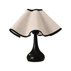 Elegant Ruffled Fabric Shade Nightstand Lamp | Kelmera