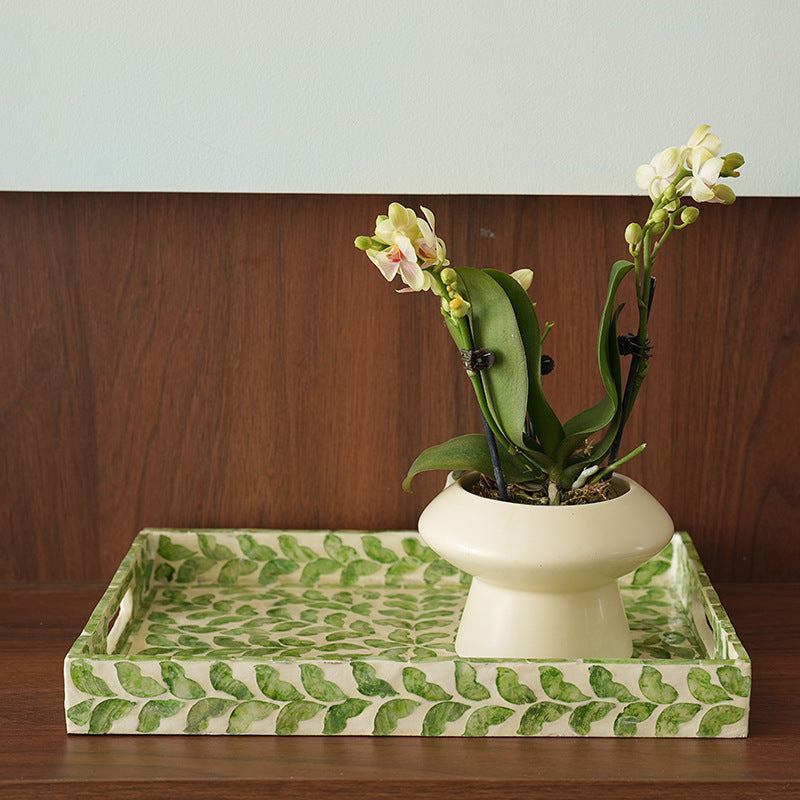 Elegant Serving Plate with Floral Relief Design | Kelmera