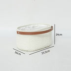 Elegant Storage Basket with Faux Leather Handle | Kelmera