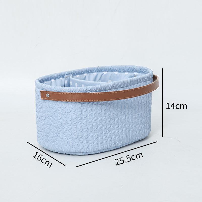 Elegant Storage Basket with Faux Leather Handle | Kelmera