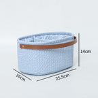 Elegant Storage Basket with Faux Leather Handle | Kelmera