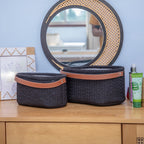 Elegant Storage Basket with Faux Leather Handle | Kelmera