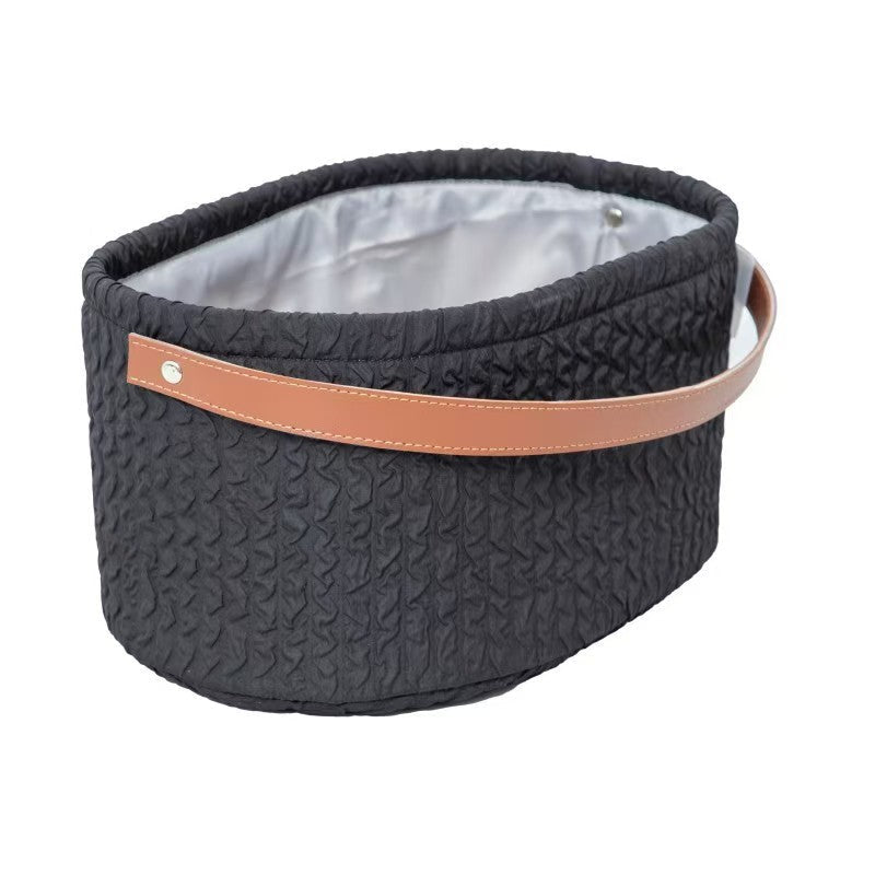 Elegant Storage Basket with Faux Leather Handle | Kelmera