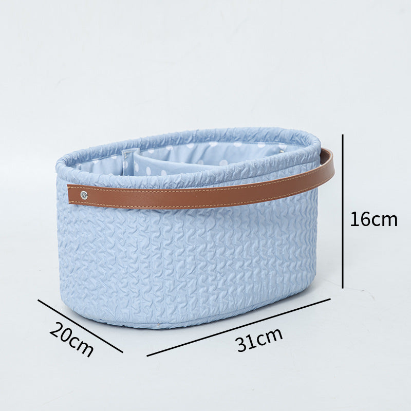 Elegant Storage Basket with Faux Leather Handle | Kelmera