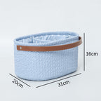 Elegant Storage Basket with Faux Leather Handle | Kelmera