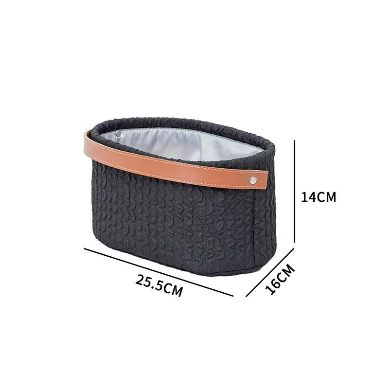 Elegant Storage Basket with Faux Leather Handle | Kelmera