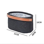 Elegant Storage Basket with Faux Leather Handle | Kelmera