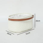 Elegant Storage Basket with Faux Leather Handle | Kelmera