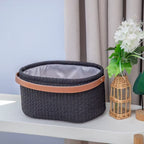Elegant Storage Basket with Faux Leather Handle | Kelmera