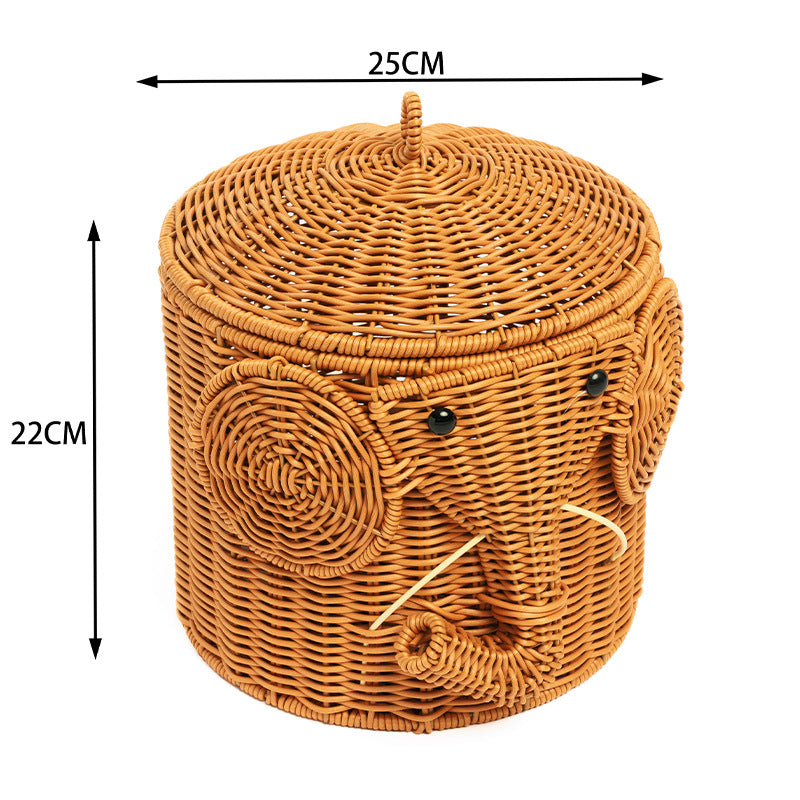 Elephant-Shaped Woven Storage Basket | Kelmera