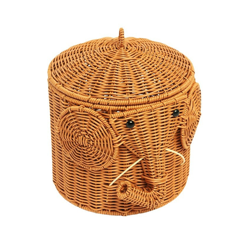 Elephant-Shaped Woven Storage Basket | Kelmera