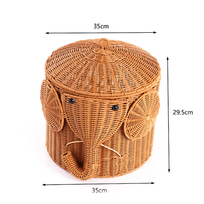 Elephant-Shaped Woven Storage Basket | Kelmera