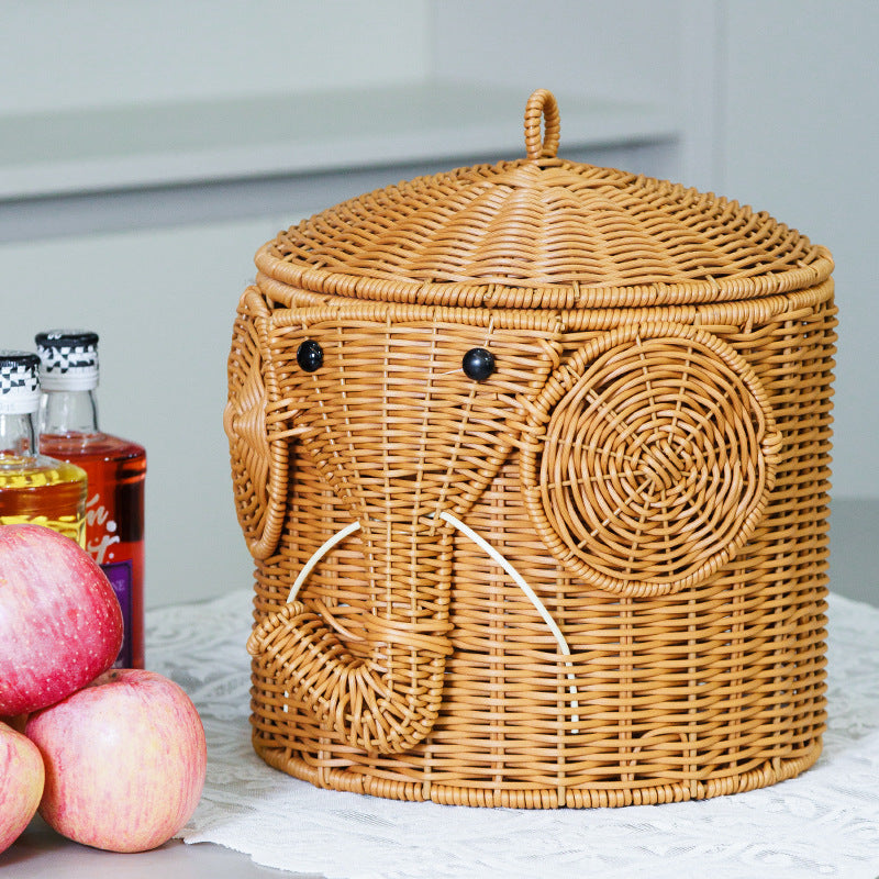 Elephant-Shaped Woven Storage Basket | Kelmera